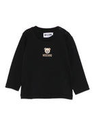 T-shirt per neonati Moschino Kids nero con orsetto ricamato M9O00RLAA10 60100 MOSCHINO KIDS 