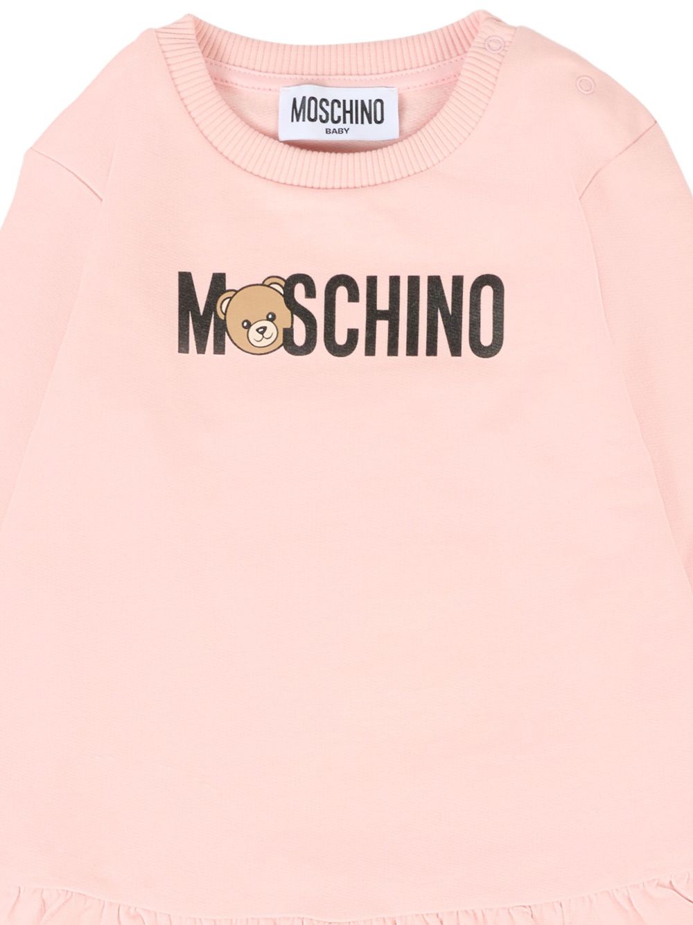 Abito per neonata Moschino Kids rosa con logo Teddy Bear MAV0BKLCA63 50209 MOSCHINO KIDS 