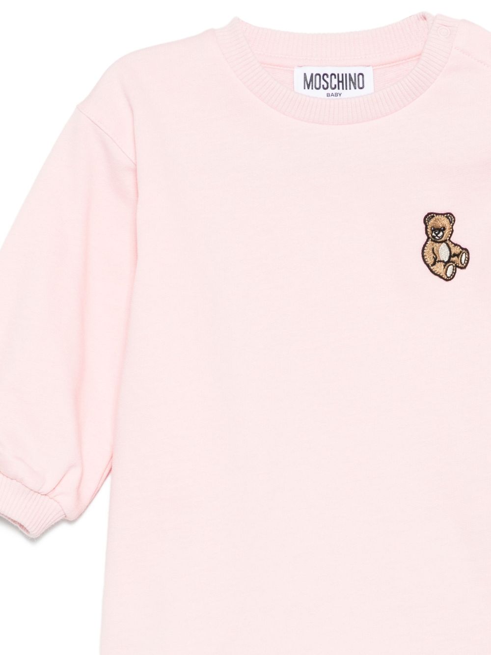 Abito per neonata Moschino Kids rosa con maniche a sbuffo MAV0BNLCA40 50209 MOSCHINO KIDS 