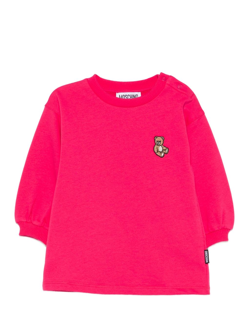 Abito per neonata Moschino Kids fucsia con maniche a sbuffo MAV0BNLCA40 50541 MOSCHINO KIDS 