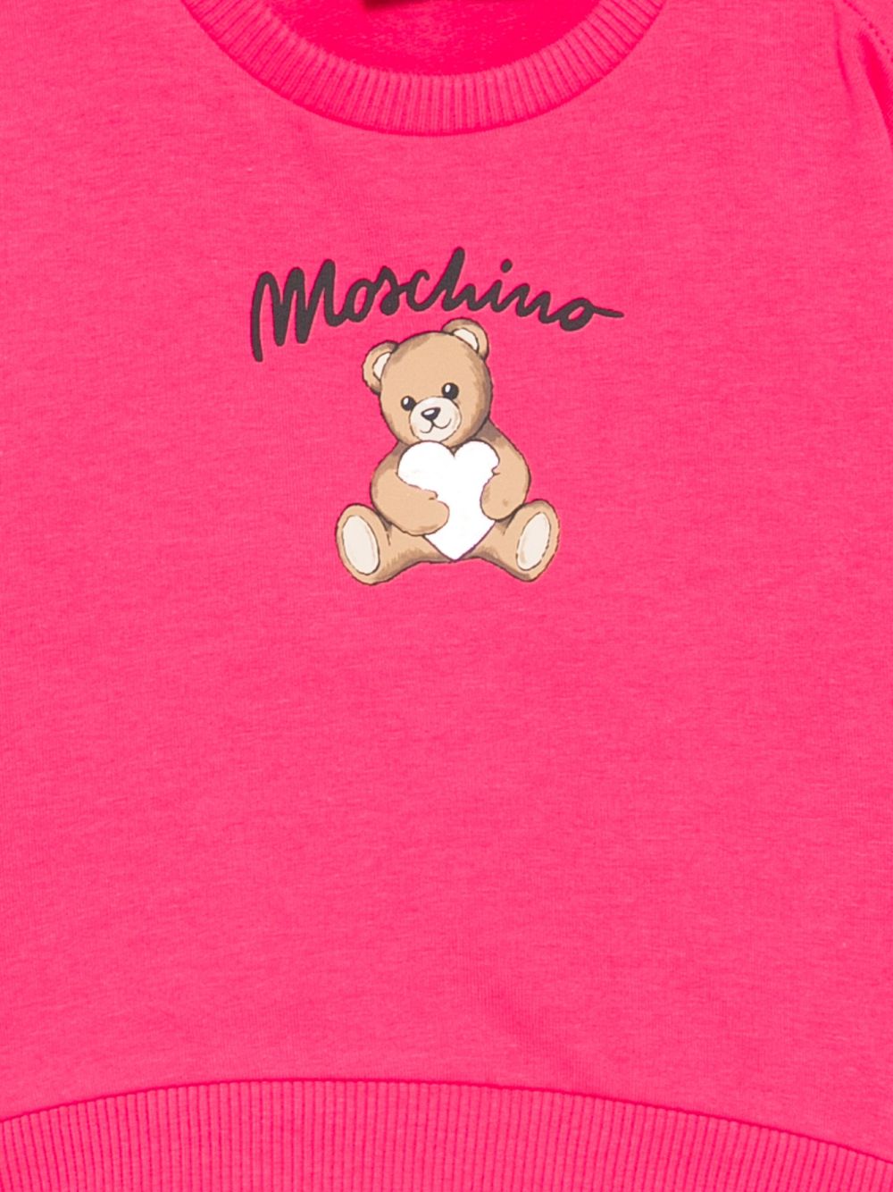 Felpa per neonata Moschino Kids fucsia con stampa orsetto MDF033LCA40 50541 MOSCHINO KIDS 