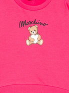 Felpa per neonata Moschino Kids fucsia con stampa orsetto MDF033LCA40 50541 MOSCHINO KIDS 
