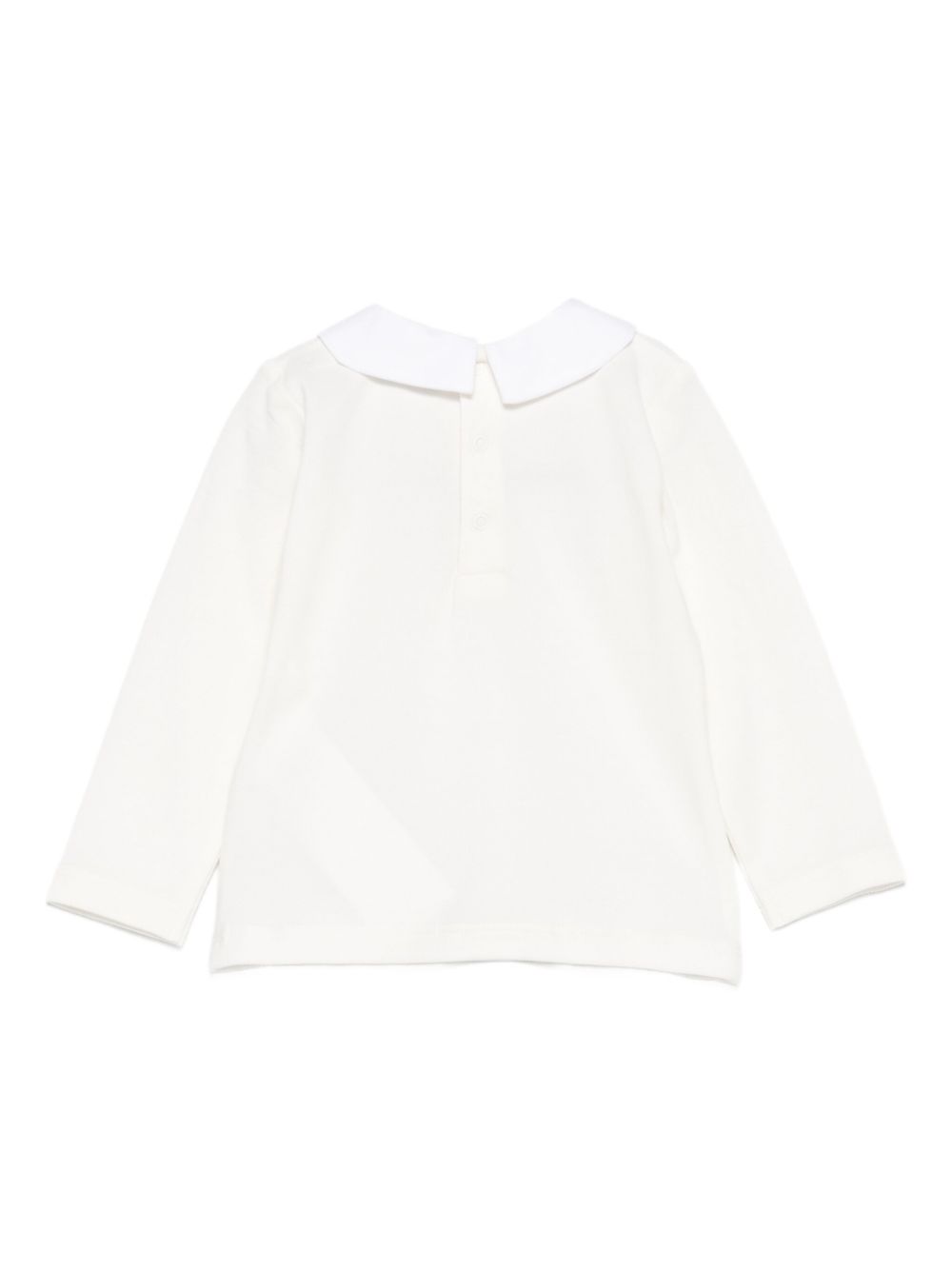 T-shirt per neonata Moschino Kids bianco con ricamo orsetto MDO00TLFA01 10063 MOSCHINO KIDS 