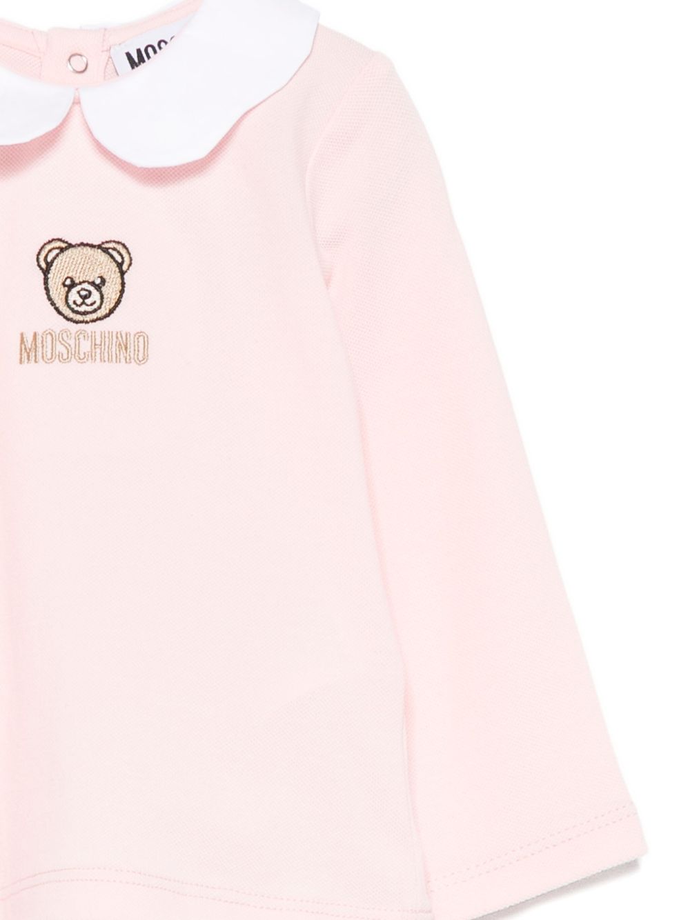 T-shirt per neonata Moschino Kids rosa con ricamo orsetto MDO00TLFA01 50209 MOSCHINO KIDS 