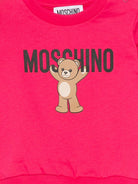 Felpa per neonata Moschino Kids fucsia con stampa Teddy Bear MNF060LCA40 50541 MOSCHINO KIDS 
