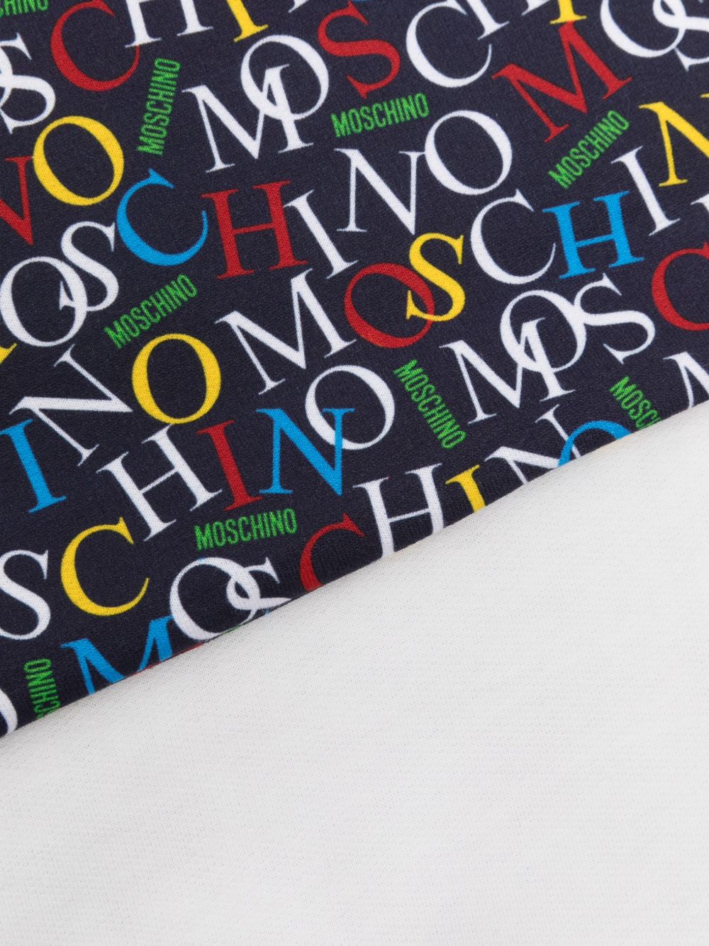 Coperta per neonati Moschino Kids blu con stampa logo all-over MOB00FLCB66 84804 MOSCHINO KIDS 