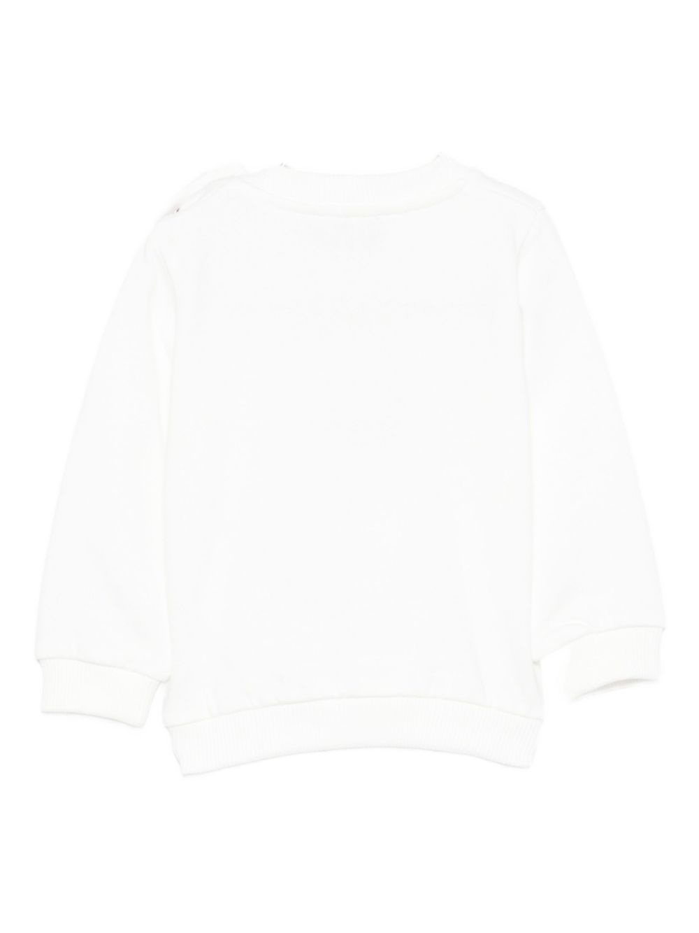 Felpa per neonati Moschino Kids bianco con stampa Teddy natalizio MPF060LCA14 10063 MOSCHINO KIDS 