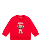 Felpa per neonati Moschino Kids rossa con stampa Teddy Bear MPF060LCA14 50109 MOSCHINO KIDS 