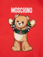 Felpa per neonati Moschino Kids rossa con stampa Teddy Bear MPF060LCA14 50109 MOSCHINO KIDS 