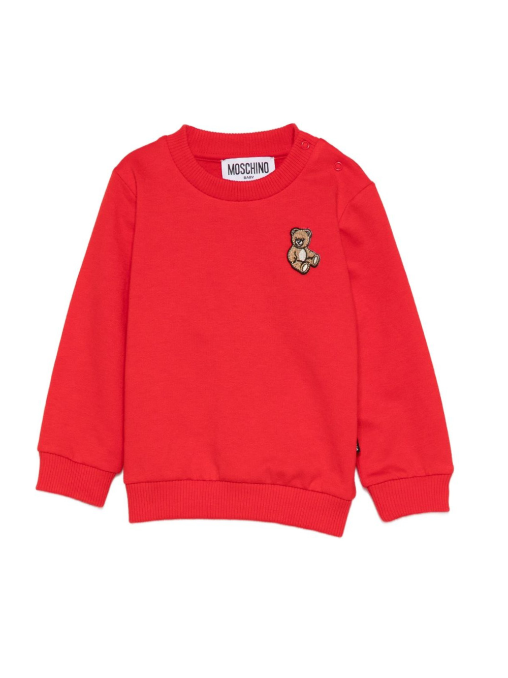 Felpa per neonati Moschino Kids rosso con logo Teddy Bear MQF060LCA40 50109 MOSCHINO KIDS 