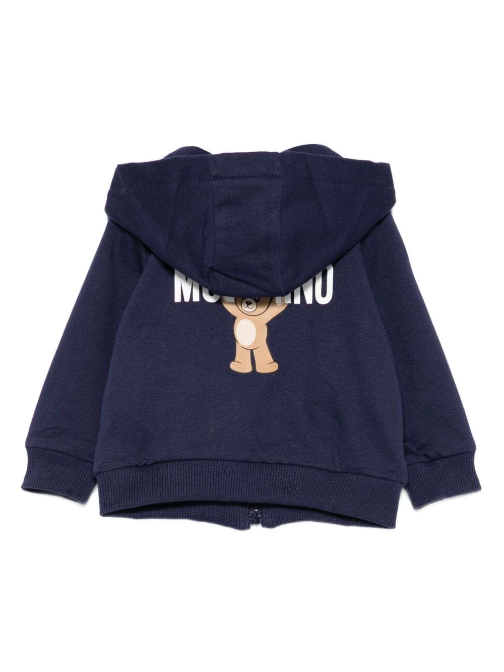 Felpa per neonato Moschino Kids blu con chiusura con zip MUF065LCA40 40016 MOSCHINO KIDS 