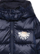 Piumino per neonato Moschino Kids blu con stampa con logo MUS032L3A32 40016 MOSCHINO KIDS 
