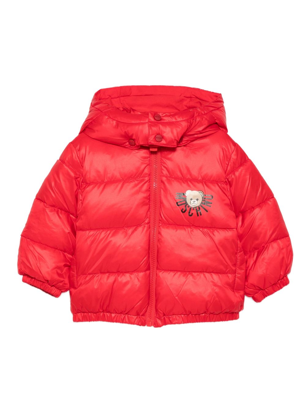 Piumino per neonati Moschino Kids rosso con stampa con logo MUS032L3A32 50109 MOSCHINO KIDS 