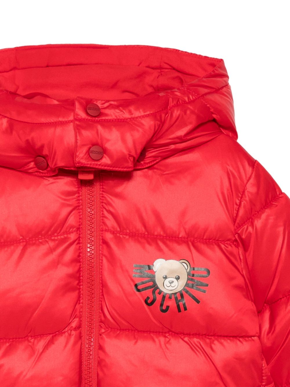 Piumino per neonati Moschino Kids rosso con stampa con logo MUS032L3A32 50109 MOSCHINO KIDS 