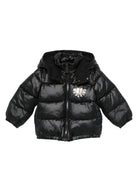 Piumino per neonati Moschino Kids nero con stampa con logo MUS032L3A32 60100 MOSCHINO KIDS 