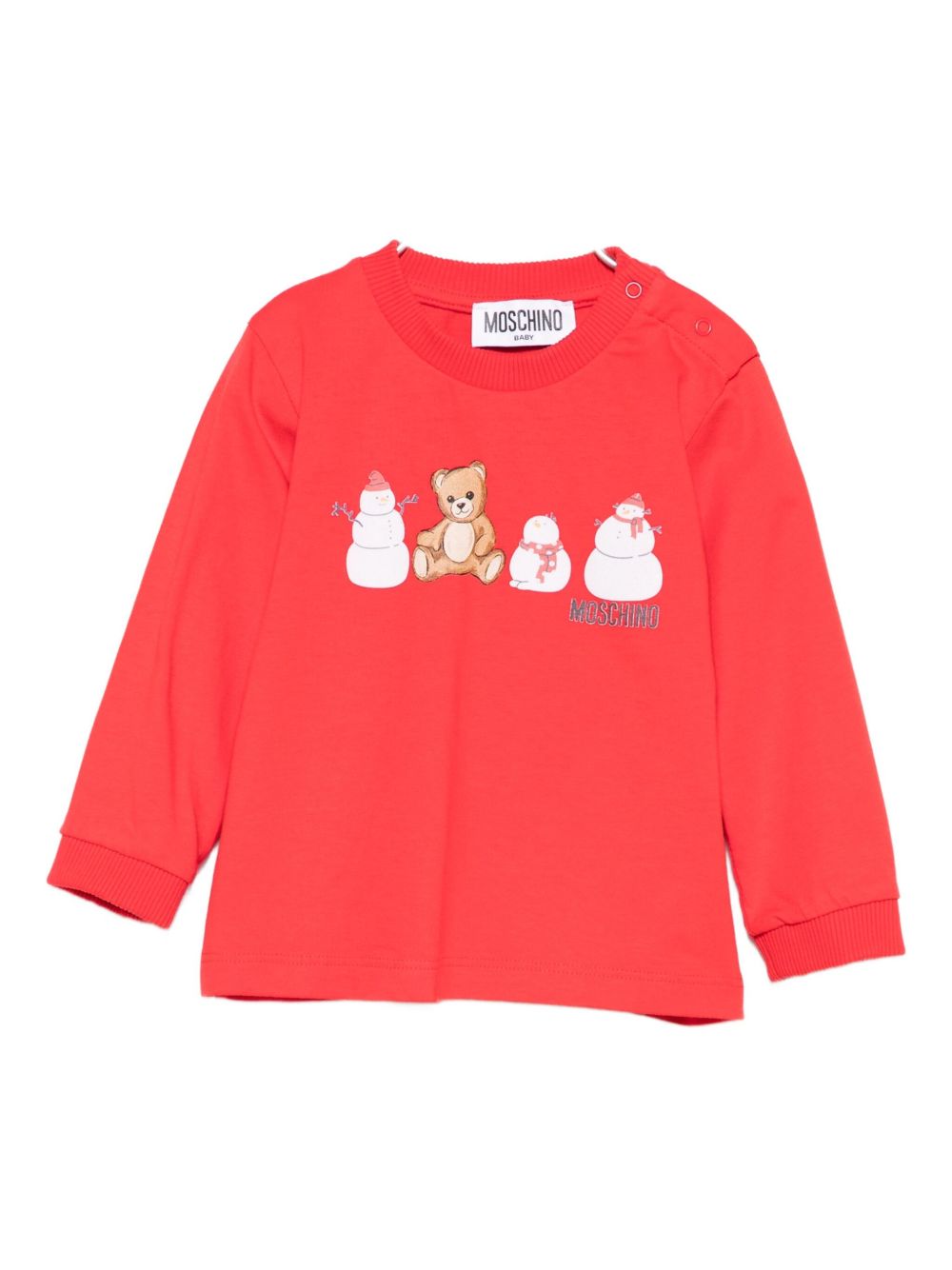 T-shirt per neonati Moschino Kids rosso con stampa grafica MUY08ILAA01 50109 MOSCHINO KIDS 