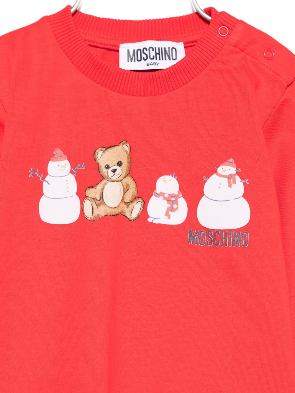 T-shirt per neonati Moschino Kids rosso con stampa grafica MUY08ILAA01 50109 MOSCHINO KIDS 
