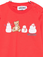 T-shirt per neonati Moschino Kids rosso con stampa grafica MUY08ILAA01 50109 MOSCHINO KIDS 