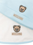 Set berretto e bavaglino per neonato Moschino Kids azzurro con motivo Teddy Bear MUY08OLCA60 40304 MOSCHINO KIDS 