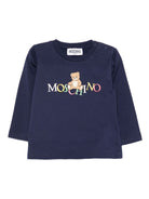 T-shirt per neonato Moschino Kids blu con motivo Teddy MWO00RLAA10 40016 MOSCHINO KIDS 