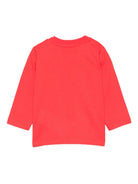 T-shirt per neonati Moschino Kids rosso con stampa logo MWO00RLAA10 50109 MOSCHINO KIDS 