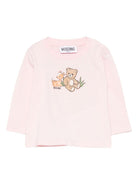 T-shirt per neonata Moschino Kids rosa con stampa grafica MYO00RLAA10 50209 MOSCHINO KIDS 