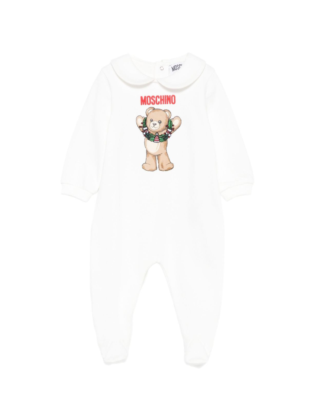 Tutina per neonati Moschino Kids bianca con orsacchiotto MYY037LCA14 10063 MOSCHINO KIDS 