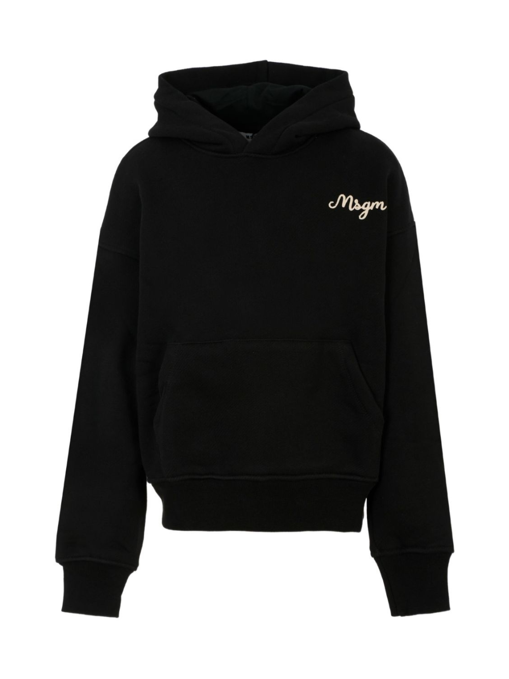 Felpa per bambini MSGM Kids nero con cappuccio con logo ricamato F5MSJBHS254 110 MSGM KIDS 
