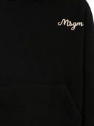 Felpa per bambini MSGM Kids nero con cappuccio con logo ricamato F5MSJBHS254 110 MSGM KIDS 