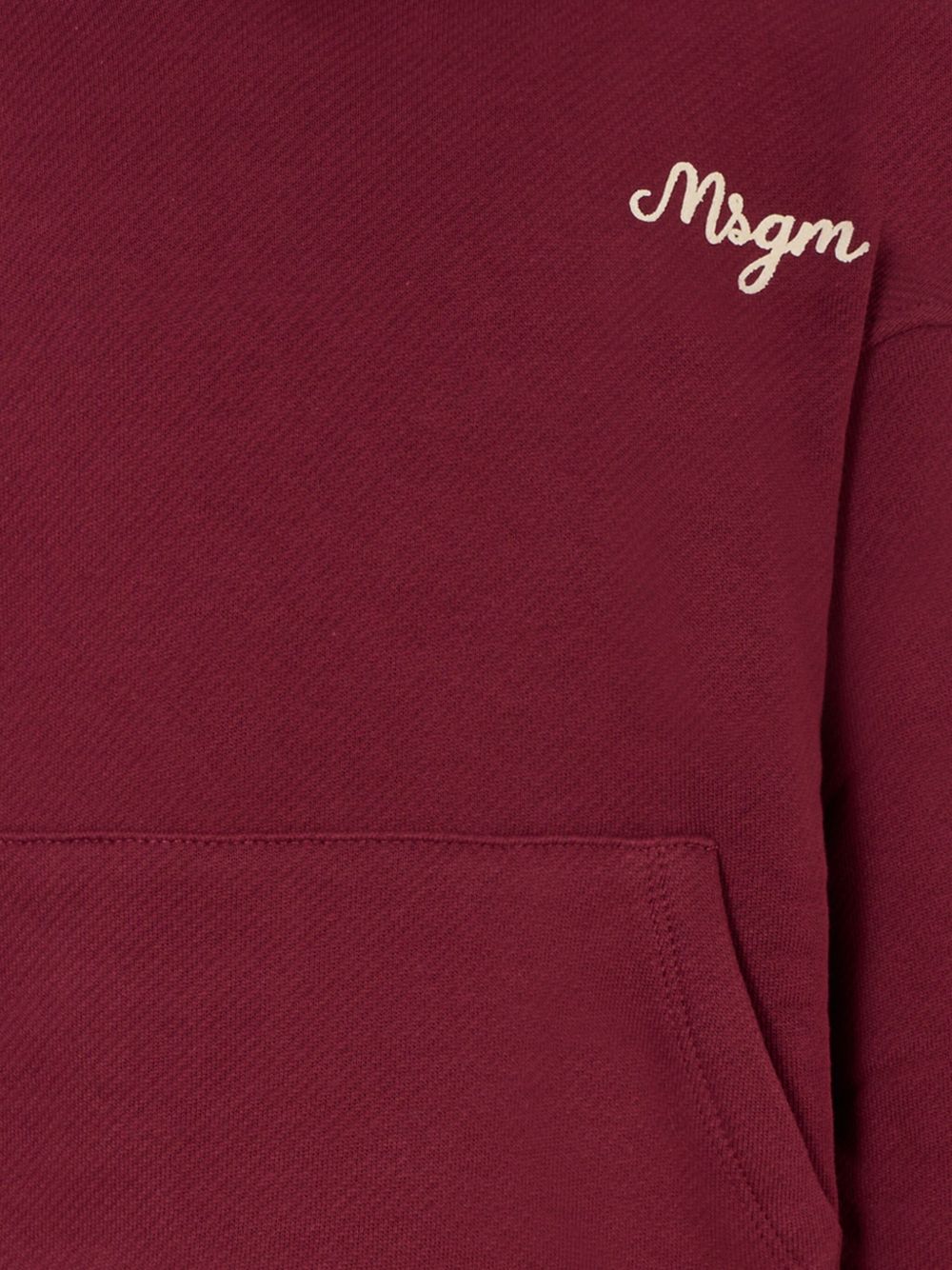 Felpa per bambini MSGM Kids bordeaux con cappuccio con logo ricamato F5MSJBHS254 MS034 MSGM KIDS 