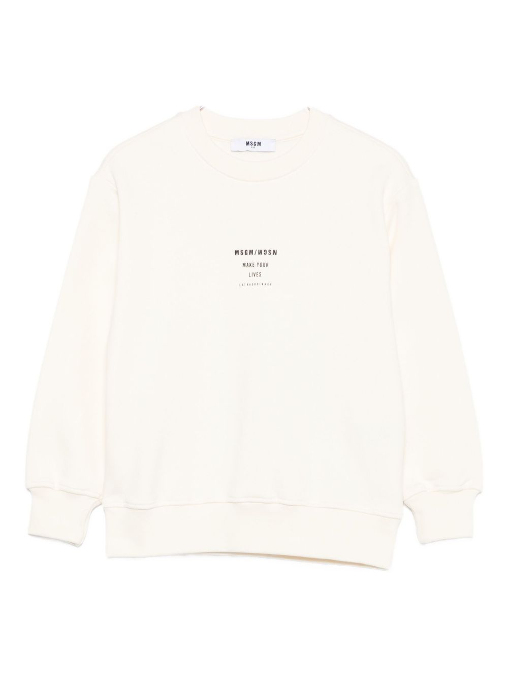 Felpa per bambino MSGM Kids bianco con stampa logo sul davanti F5MSJBSW214 013 MSGM KIDS 