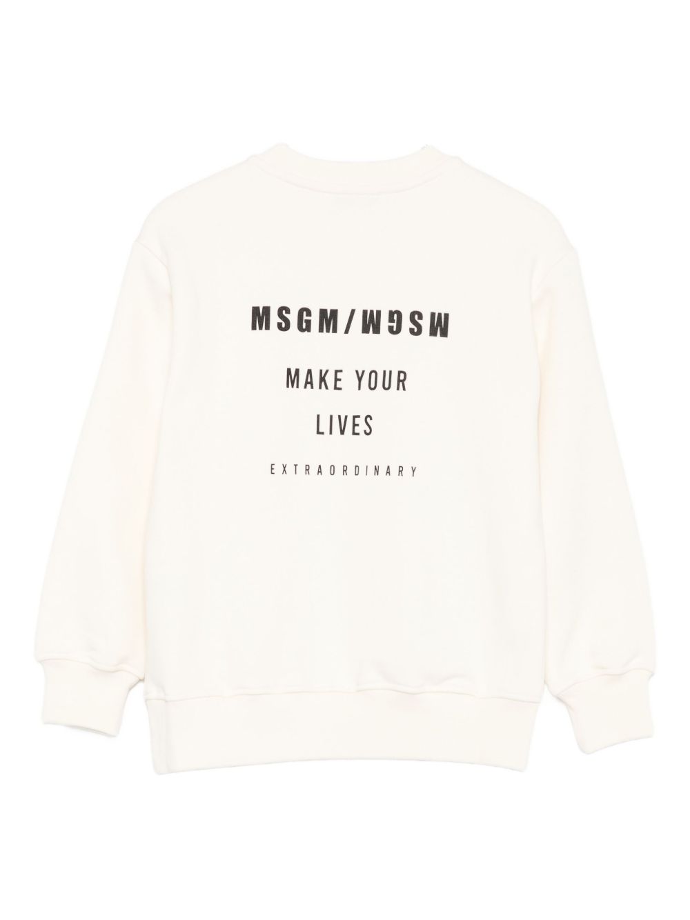Felpa per bambino MSGM Kids bianco con stampa logo sul davanti F5MSJBSW214 013 MSGM KIDS 