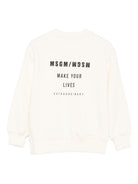 Felpa per bambino MSGM Kids bianco con stampa logo sul davanti F5MSJBSW214 013 MSGM KIDS 