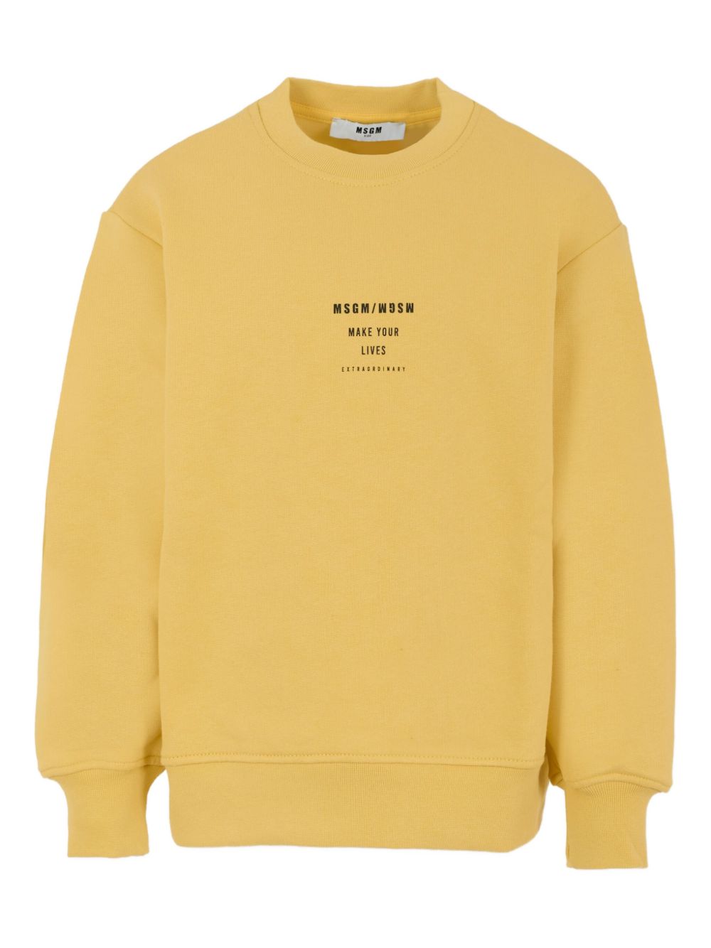 Felpa per bambino MSGM Kids giallo con stampa del logo F5MSJBSW214 020 MSGM KIDS 
