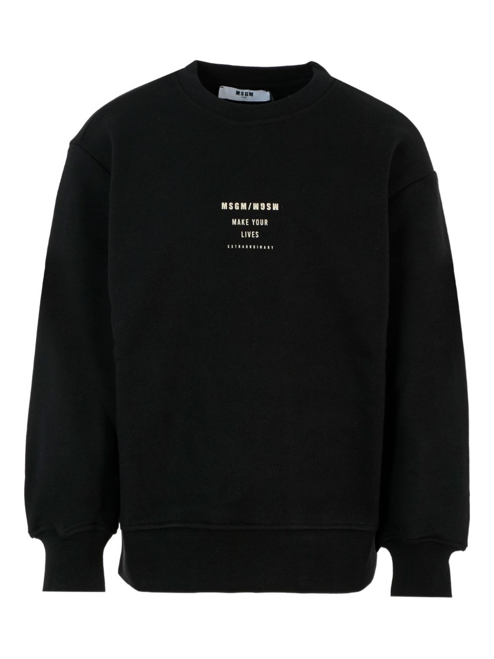 Felpa per bambino MSGM Kids nero con stampa logo F5MSJBSW214 110 MSGM KIDS 