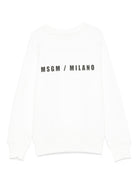 Felpa per bambino MSGM Kids bianco con stampa logo sul davanti F5MSJBSW225 002 MSGM KIDS 