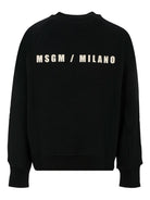 Felpa per bambino MSGM Kids nero con stampa logo F5MSJBSW225 110 MSGM KIDS 