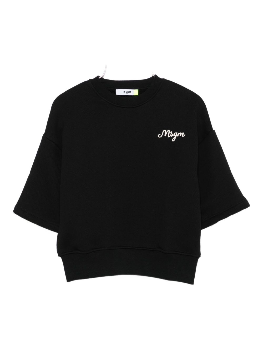 Felpa per bambina MSGM Kids nera con logo F5MSJBSW258 110 MSGM KIDS 