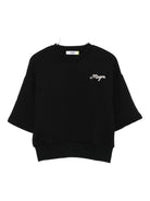 Felpa per bambina MSGM Kids nera con logo F5MSJBSW258 110 MSGM KIDS 
