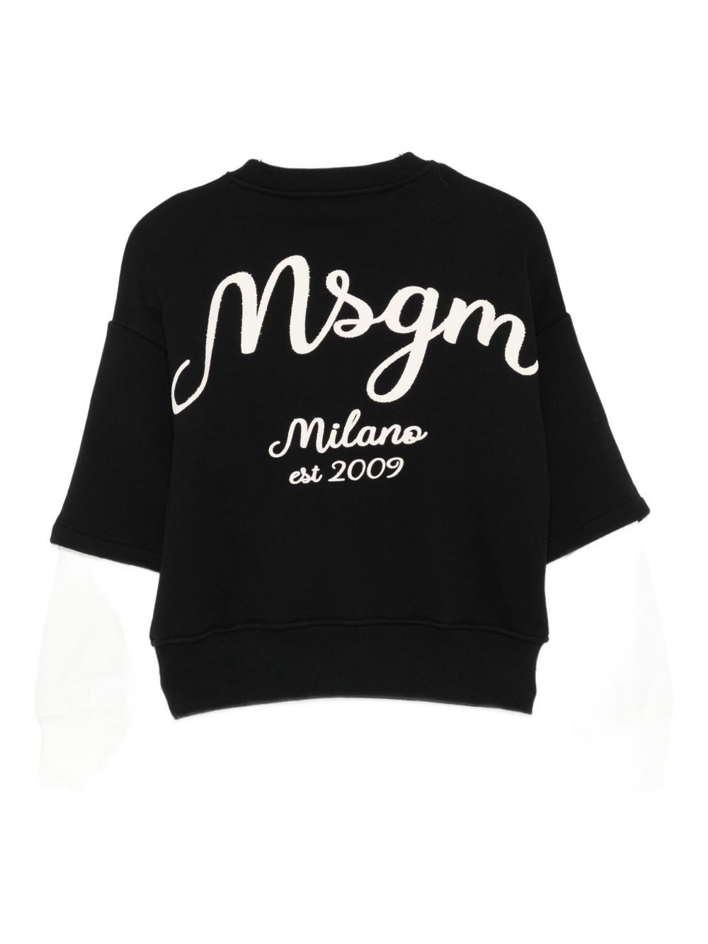Felpa per bambina MSGM Kids nera con logo F5MSJBSW258 110 MSGM KIDS 