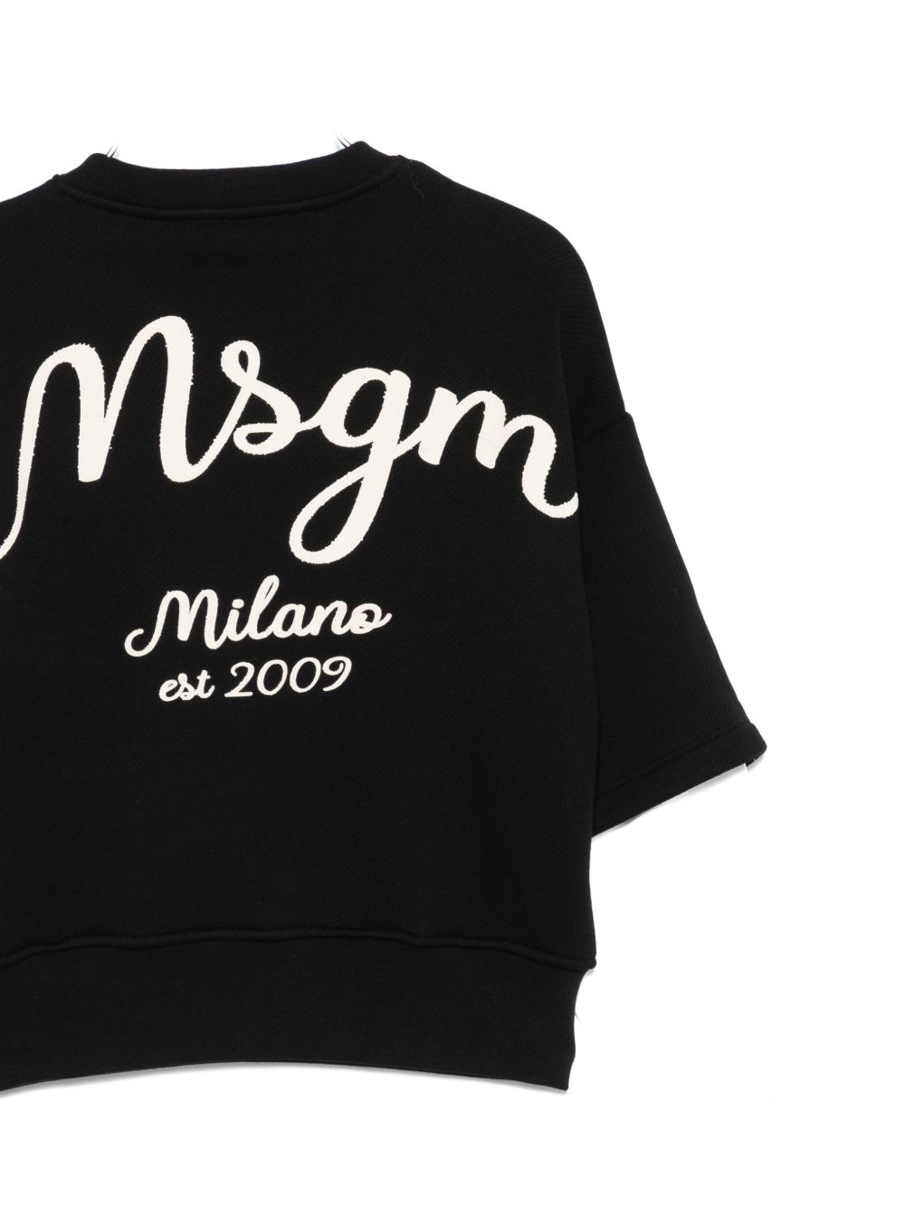 Felpa per bambina MSGM Kids nera con logo F5MSJBSW258 110 MSGM KIDS 