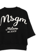 Felpa per bambina MSGM Kids nera con logo F5MSJBSW258 110 MSGM KIDS 