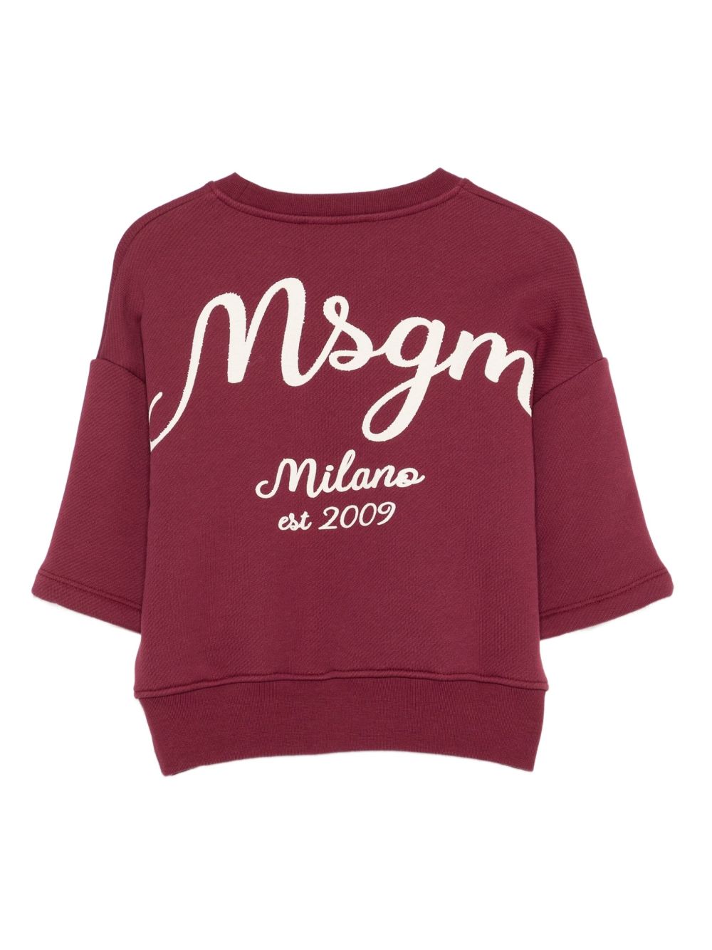Felpa per bambina MSGM Kids bordeaux con logo ricamato F5MSJBSW258 MS034 MSGM KIDS 