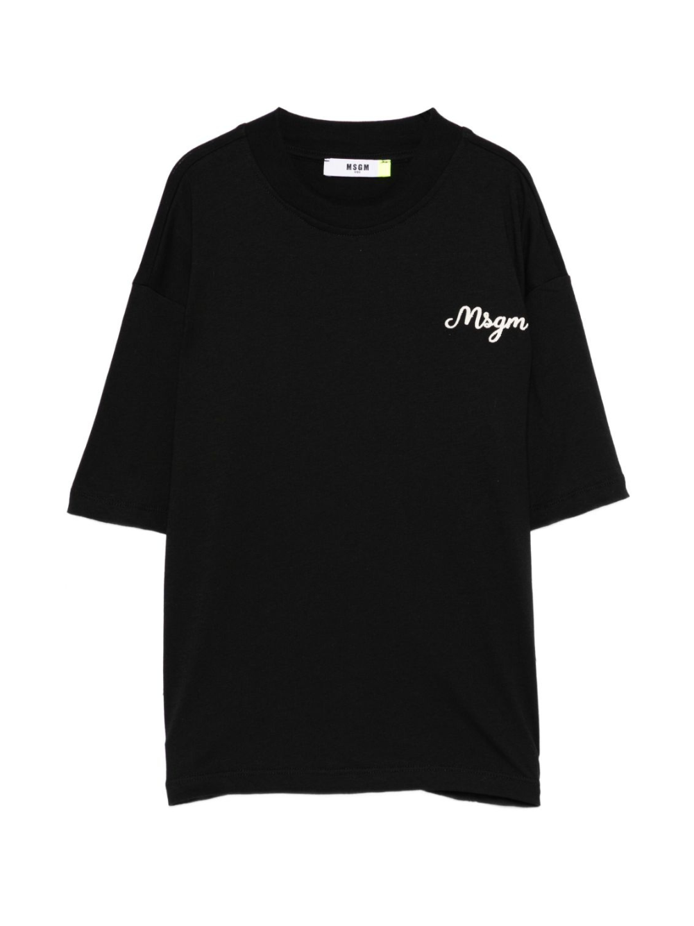 T-shirt per bambino MSGM Kids nera con logo ricamato F5MSJBTH257 110 MSGM KIDS 