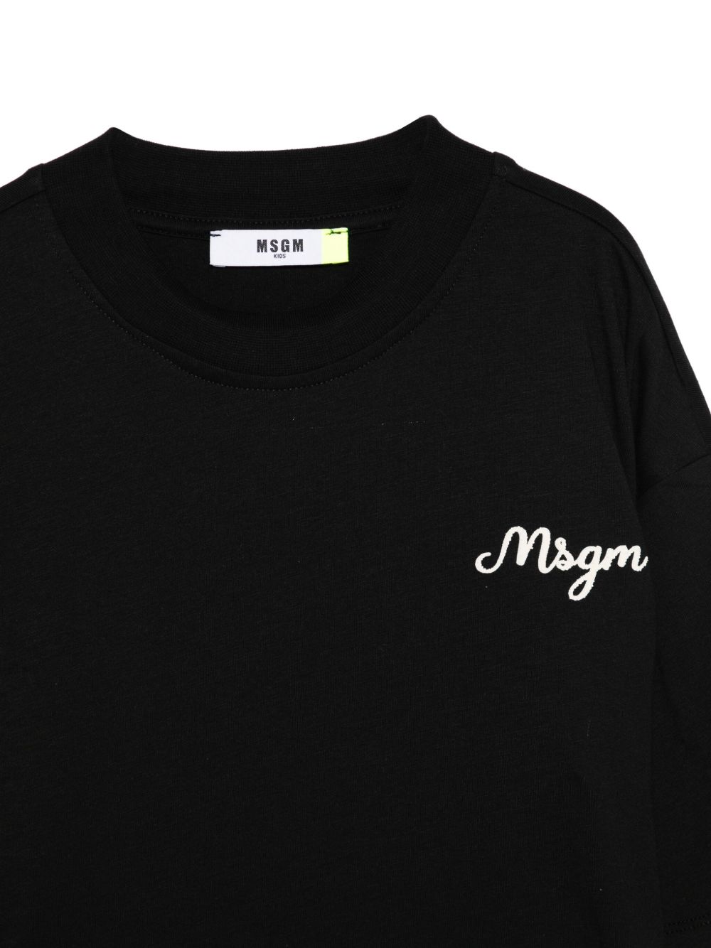 T-shirt per bambino MSGM Kids nera con logo ricamato F5MSJBTH257 110 MSGM KIDS 