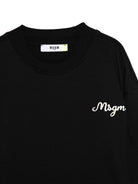 T-shirt per bambino MSGM Kids nera con logo ricamato F5MSJBTH257 110 MSGM KIDS 