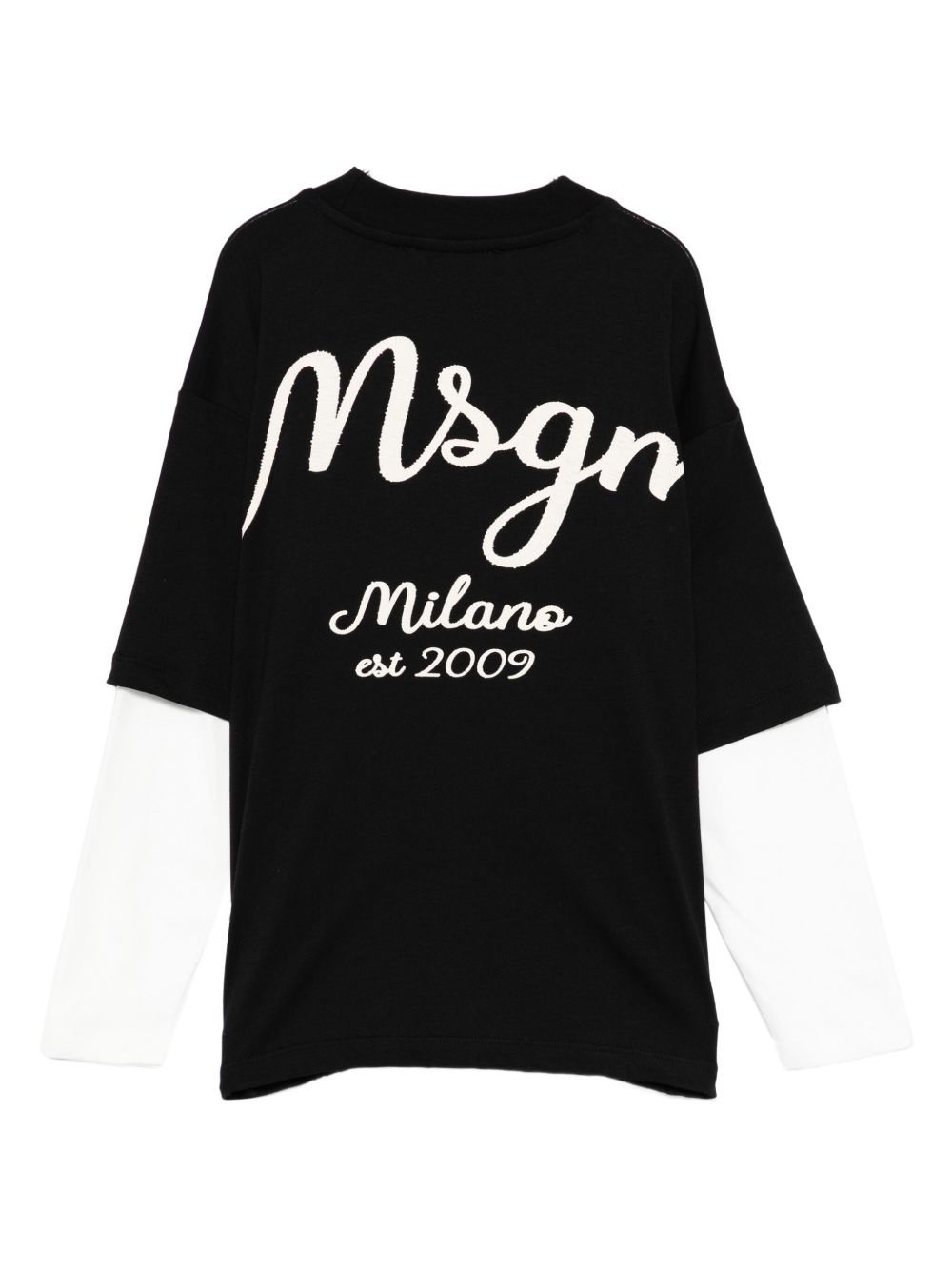 T-shirt per bambino MSGM Kids nera con logo ricamato F5MSJBTH257 110 MSGM KIDS 