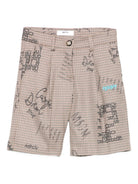 Shorts per bambina MSMG Kids marroni con stampa graffiti F5MSJGBE111 MS030 MSGM KIDS 