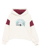 Felpa per bambina MSGM Kids bianca con cappuccio color block F5MSJGHS122 013 MSGM KIDS 