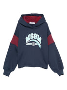 Felpa per bambina MSGM Kids blu con cappuccio color block F5MSJGHS122 MS032 MSGM KIDS 